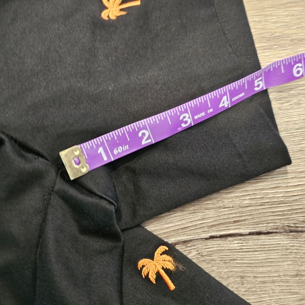 BAMBOO TRADERS Black Shorts for Work Palm Tree Embroidered Flat Front Cute Kitch - Picture 8 of 9